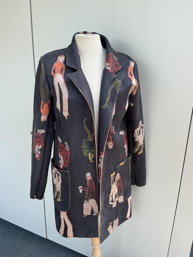 Blazer long avec un magnifique imprimé, Enlèvement ou Envoi, Comme neuf, Brun