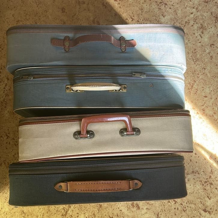 Set van 4 vintage koffers Air France, UAT en UTA, Ophalen, Gebruikt, Overige typen