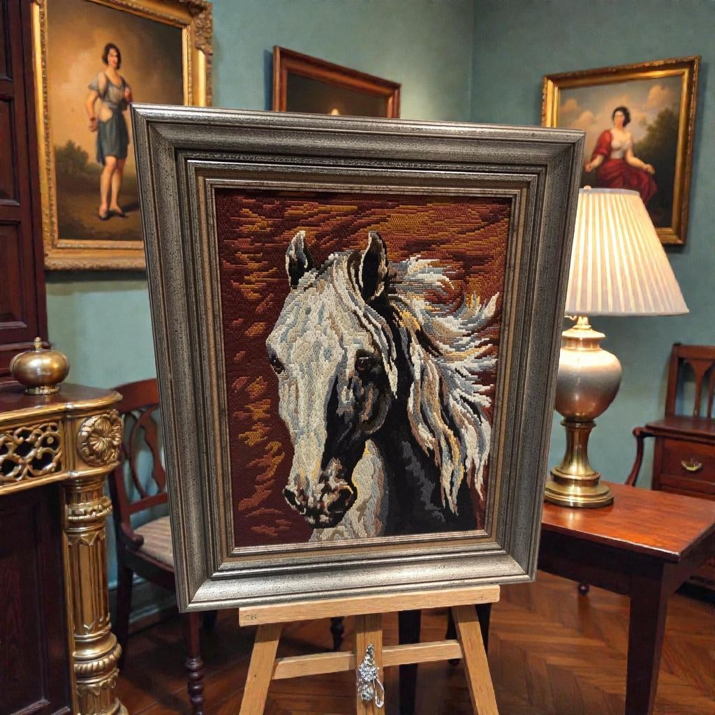 Klassieke gobelin “Paardenhoofd” – Collection de Paris Margo, Antiek en Kunst, Ophalen of Verzenden