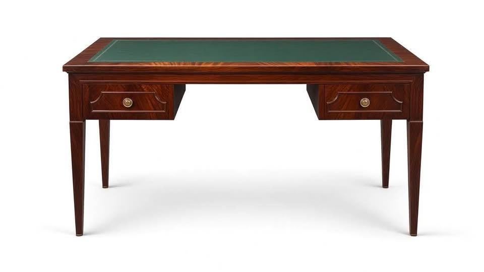 Bureau classique en bois – Plateau vert, Enlèvement