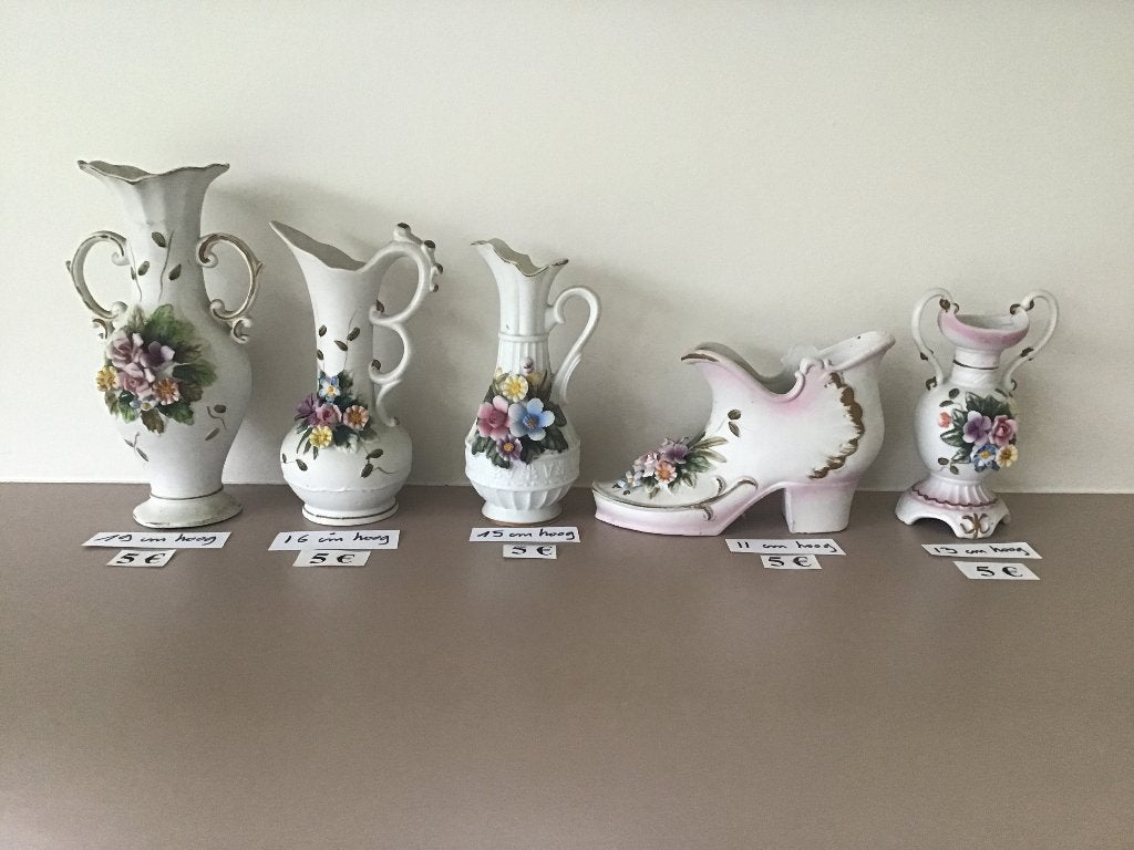 5 magnifiques vases à fleurs en porcelaine pour 5 euros, Enlèvement ou Envoi, Comme neuf