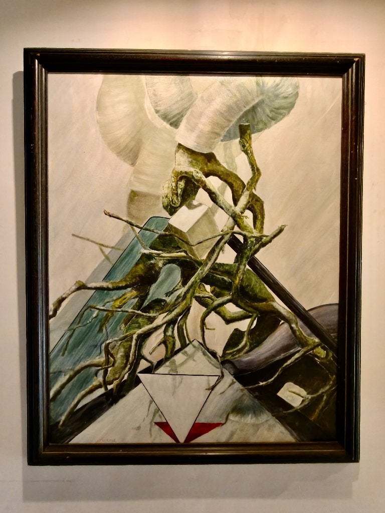 Grande œuvre d'art abstraite sur panneau, Autres sujets, Panneau, Enlèvement, Abstrait
