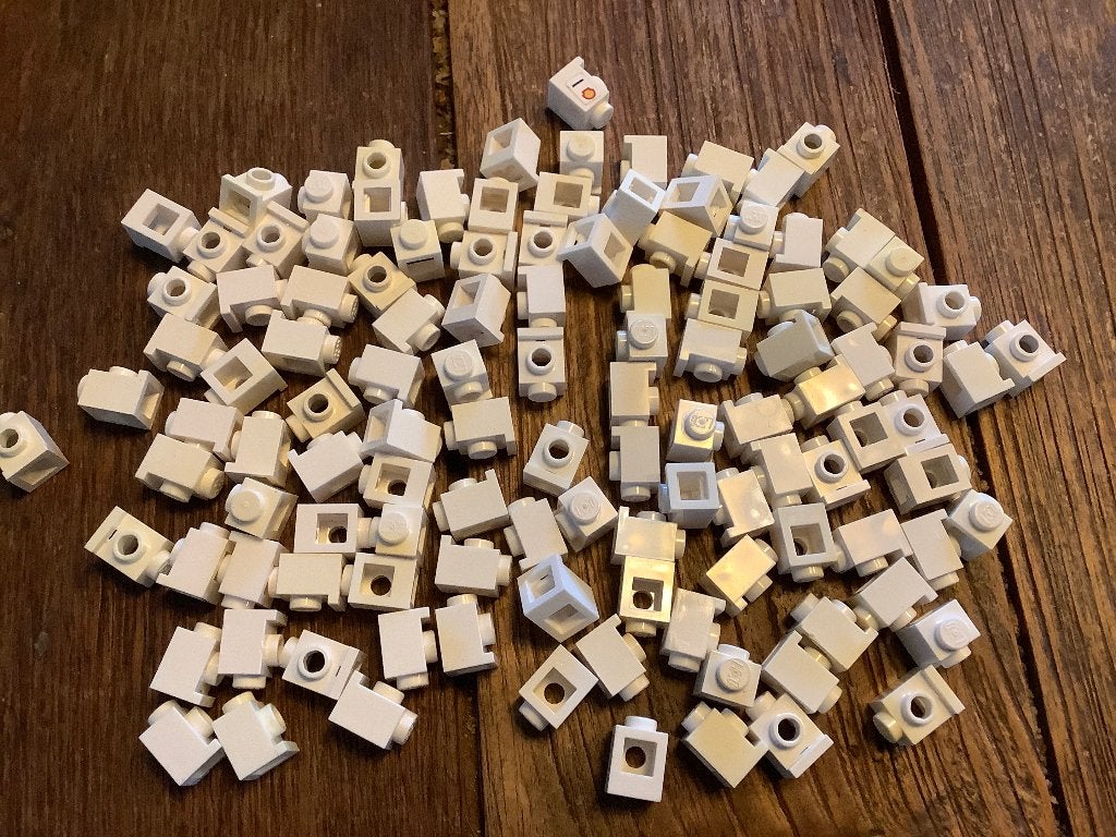 Lego Brick 1x1 with Headlight Wit 118 stuks / 261-1, Ophalen of Verzenden, Zo goed als nieuw, Losse stenen, Lego