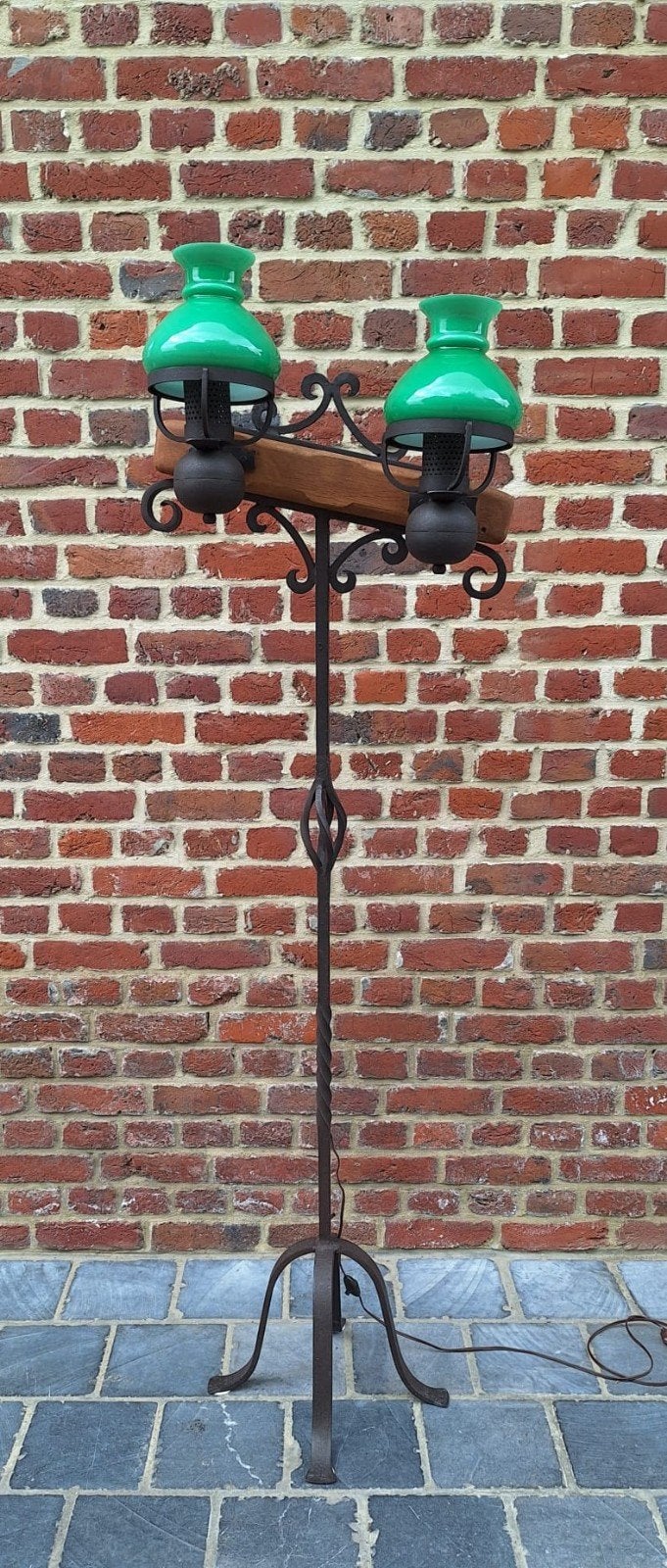 Vintage smeedijzeren staande lamp, Ophalen