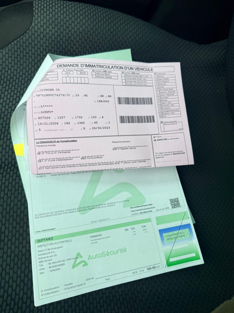 C4 1,4es 122700km avec feuille Rose contrôle technique ok, Achat, Vitres électriques, Particulier, Euro 4