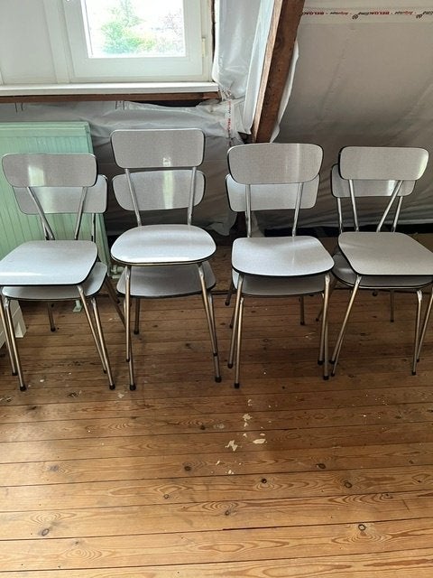 formica stoelen 8 stuks of apart te koop, Ophalen, Gebruikt, Grijs, Vijf, Zes of meer stoelen