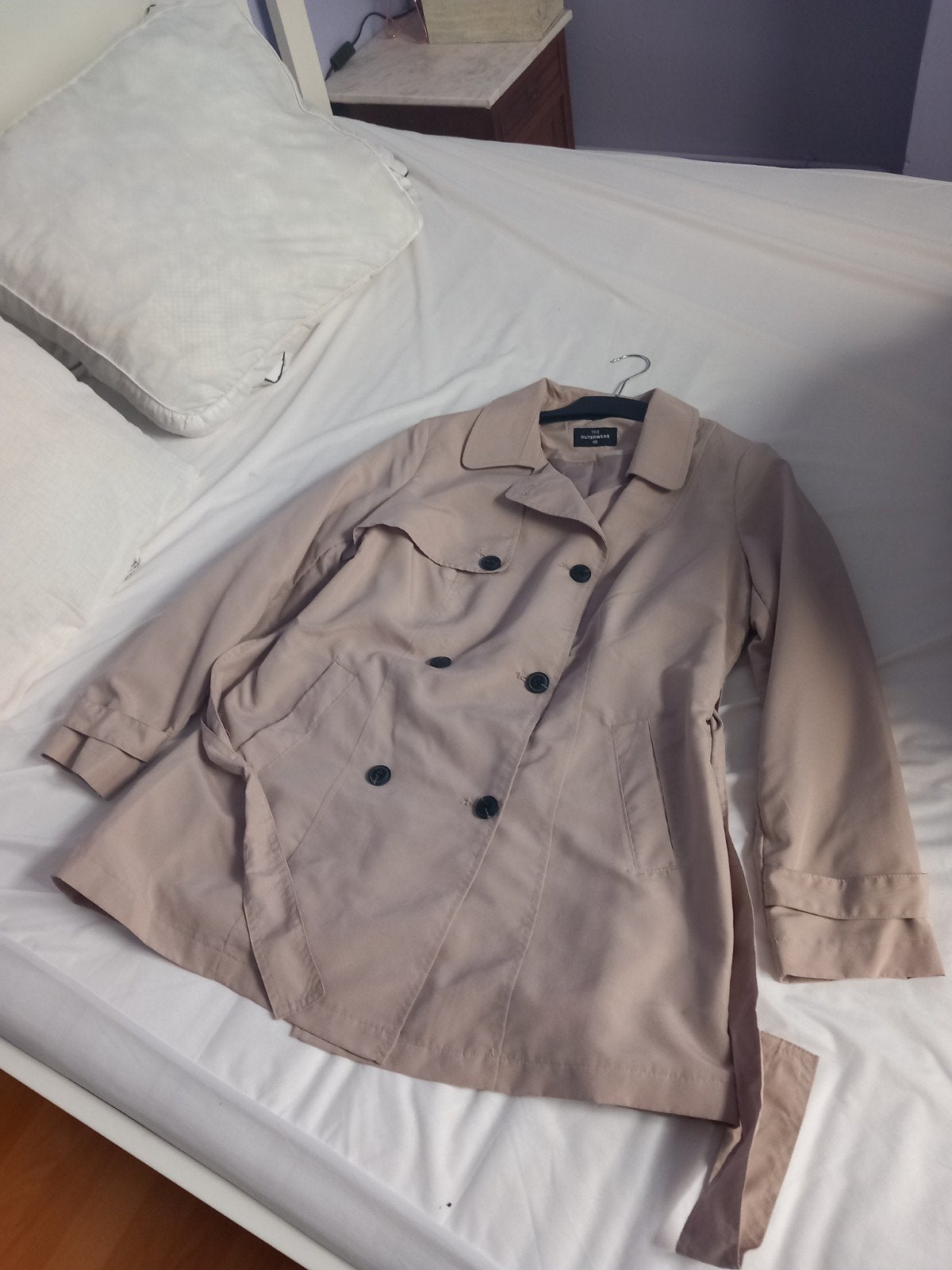 veste beige avec ceinture taille 44/46, Kleding | Dames, Jassen | Zomer, C&A, Ophalen, Zo goed als nieuw, Beige