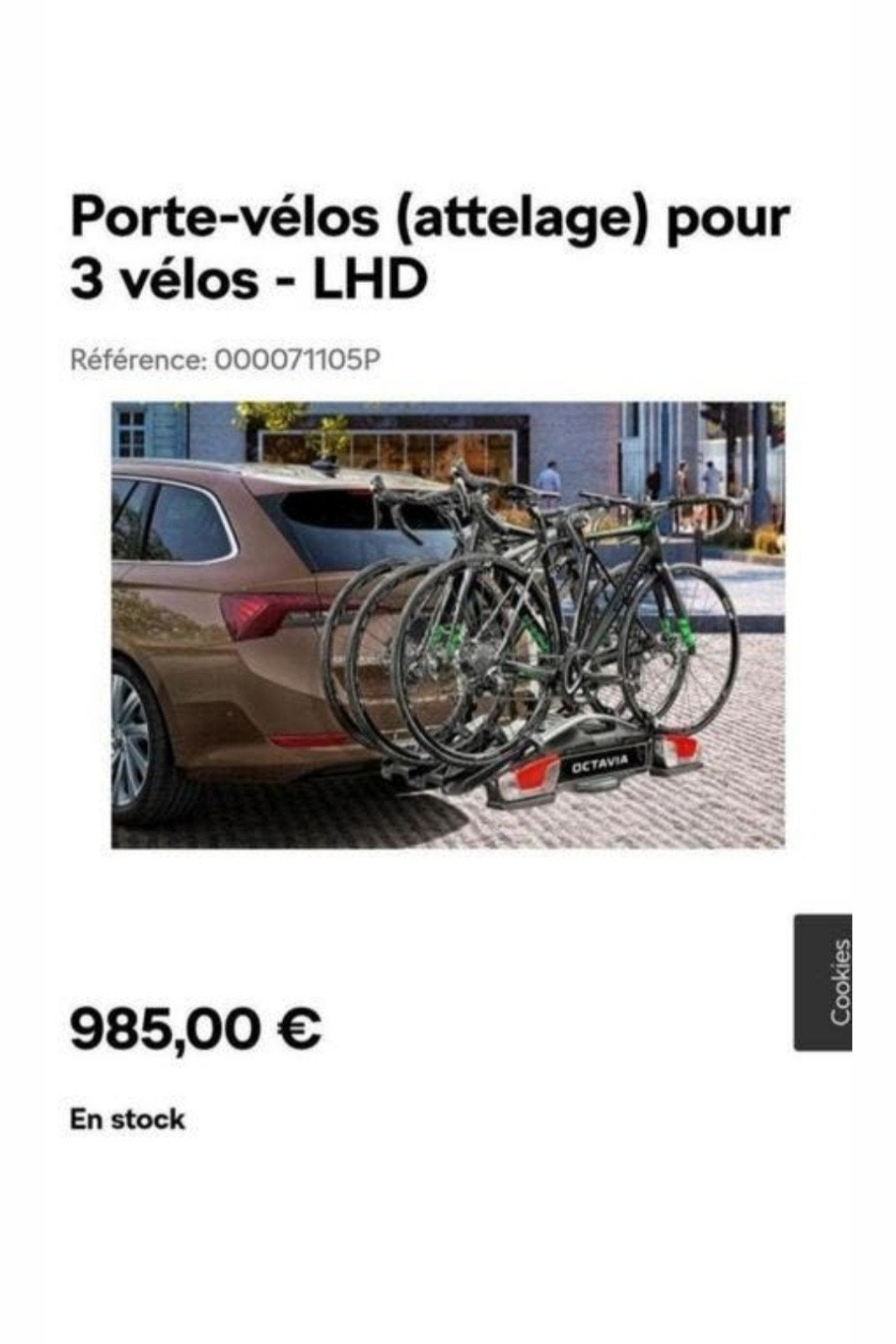 Porte-vélos (attelage) pour 3 vélos - LHD, Autos : Divers, Porte-vélos