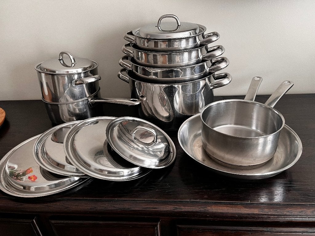 Inox kookpotten set, Vaatwasserbestendig, Ophalen, Gebruikt, Inox