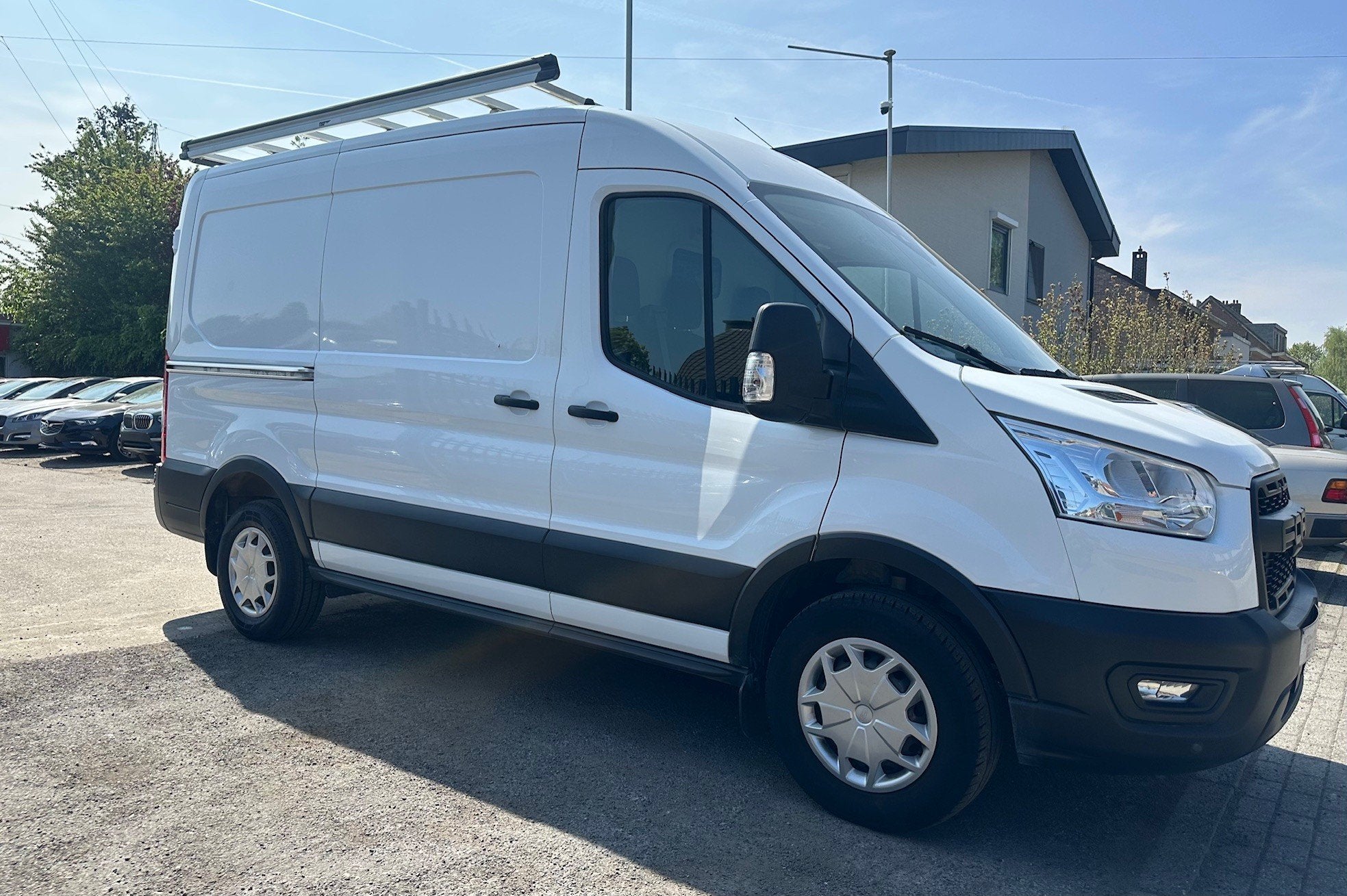 Ford Transit 2.0 TDCi L2H2 Automaat 3Zit Navi ACC Lineass Ca, Stof, Euro 6, Wit, Diesel