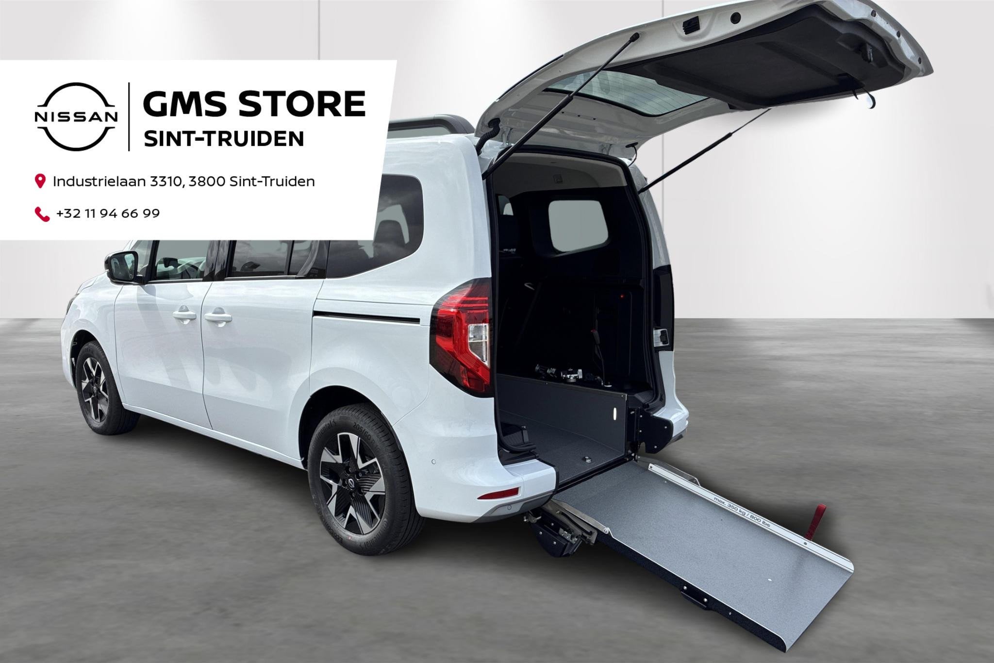Nissan Townstar L1H1 DIG-T 130 AT Tekna Ombouw rolstoelvervo, 4 cilinders, Wit, 5 zetels, 1475 kg