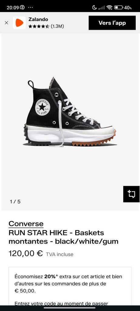 Converse Run Star Hike 37, Vêtements | Hommes, Chaussures, Neuf, Enlèvement ou Envoi, Converse, Baskets