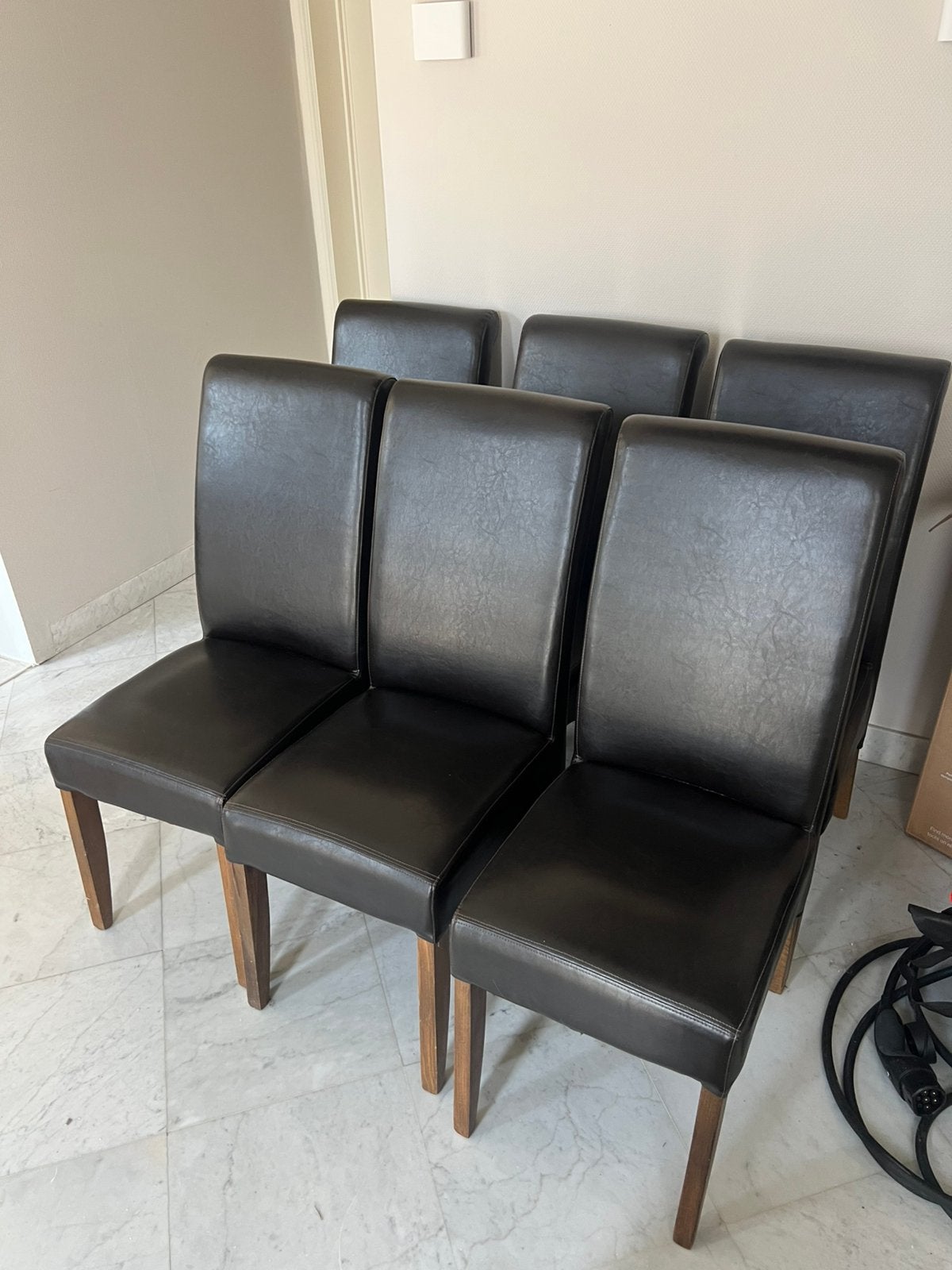 Lederen stoelen, Ophalen, Gebruikt, Bruin, Leer