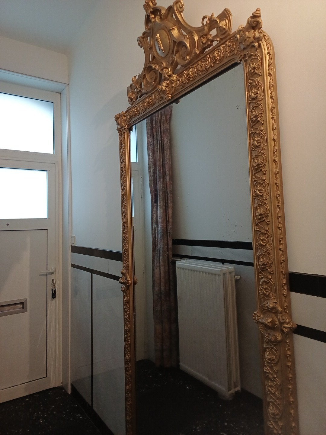 Antiek spiegel 100*200 cm goud., Ophalen