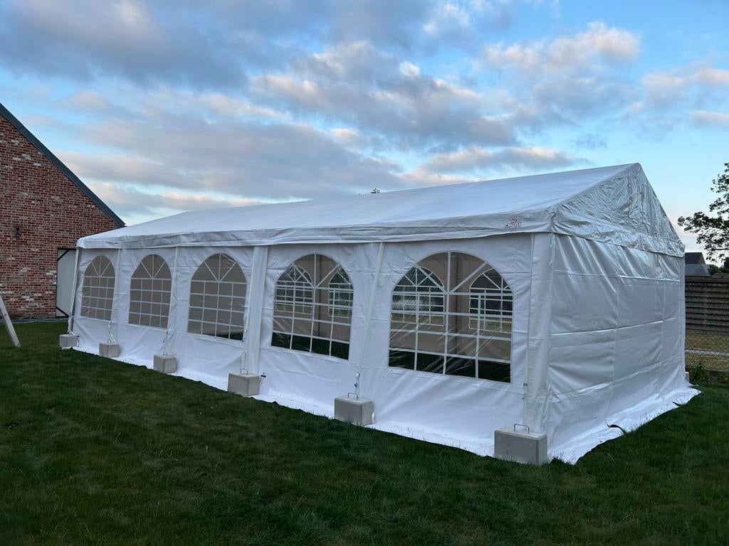 Verhuur partytent 5x10m, Ophalen, Zo goed als nieuw, Partytent