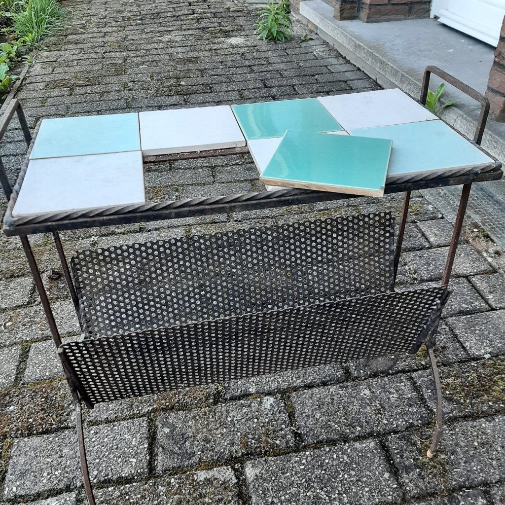 Vintage tijdschrifthouder, Huis en Inrichting, Woonaccessoires | Krantenbakken en Lectuurbakken, Ophalen, Gebruikt, Metaal, Vintage