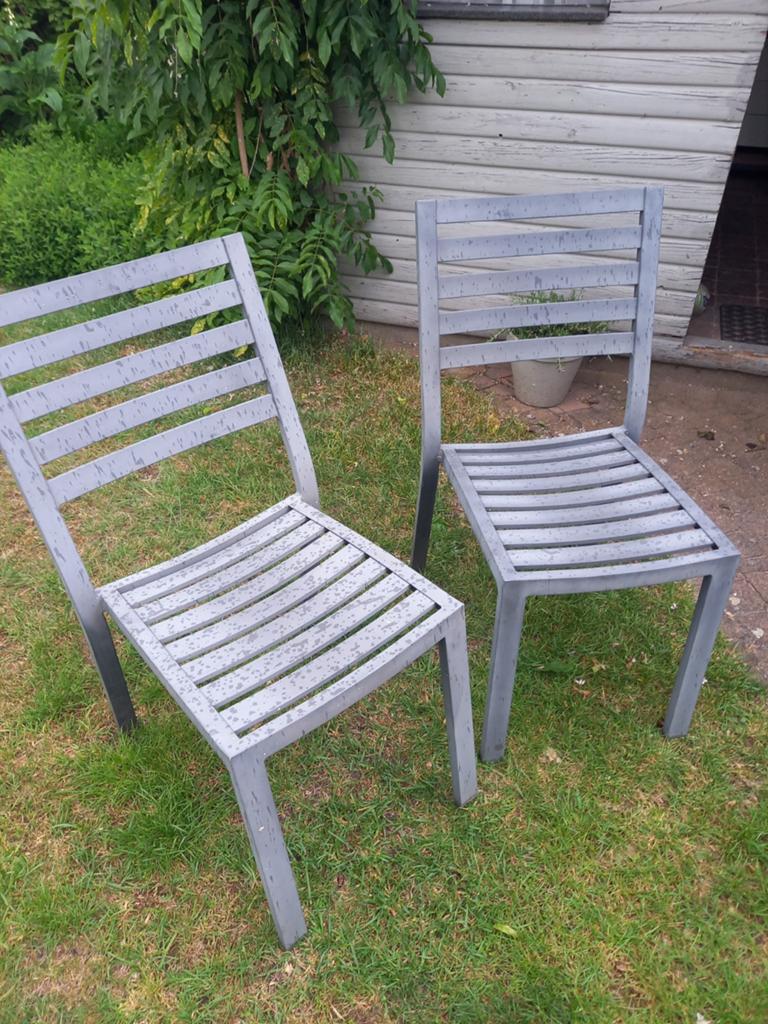 Twee tuinstoelen., Tuin en Terras, Tuinstoelen, Ophalen, Metaal