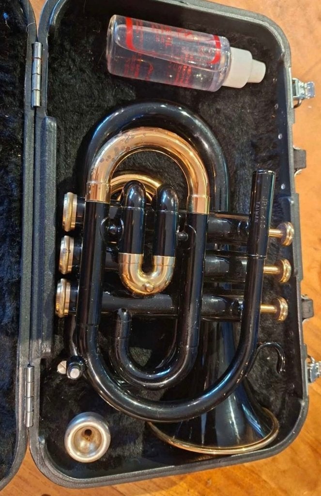 Jupiter JPT-416 pockettrompet, Muziek en Instrumenten, Blaasinstrumenten | Trompetten, Ophalen of Verzenden, Gebruikt, Overige typen