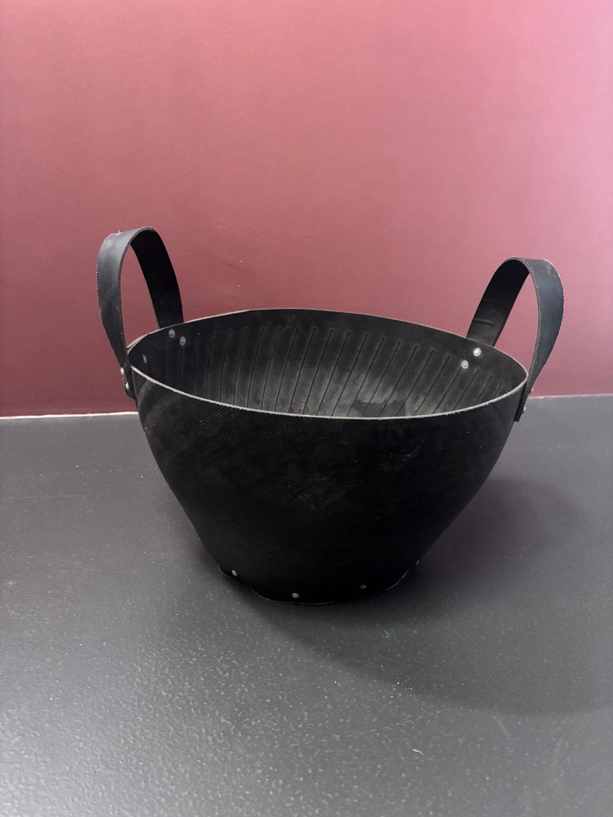 Grote rubbermand 50cm met handvaten, Ophalen, Zo goed als nieuw, Hout, Mand