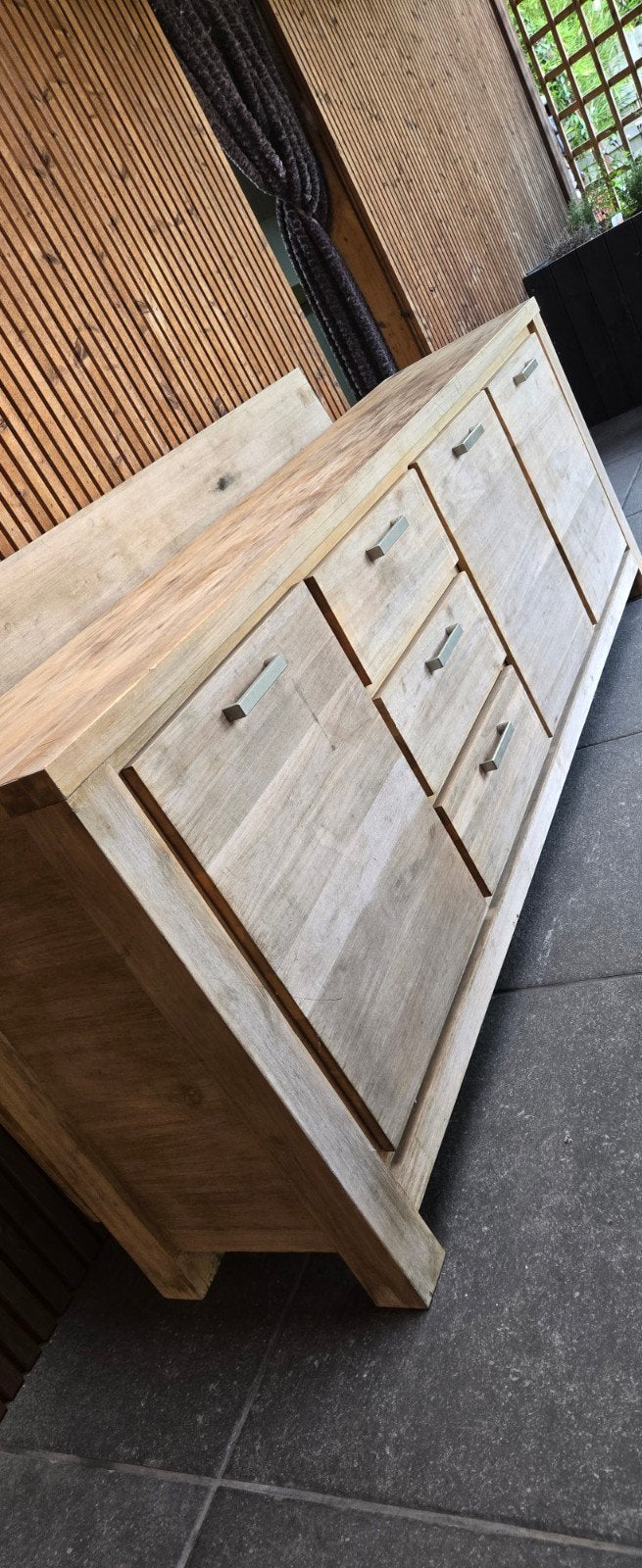 Grote dressoir kast acacia, Huis en Inrichting, Kasten | Dressoirs, Ophalen, Gebruikt, Landelijk, Overige houtsoorten