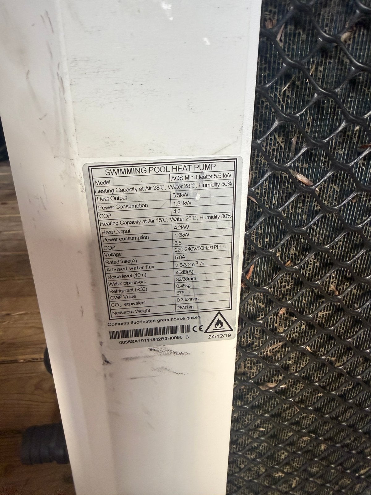 Zwembad verwarming AQS mini heater 5,5 KW, Tuin en Terras, Ophalen, Zo goed als nieuw, Verwarming