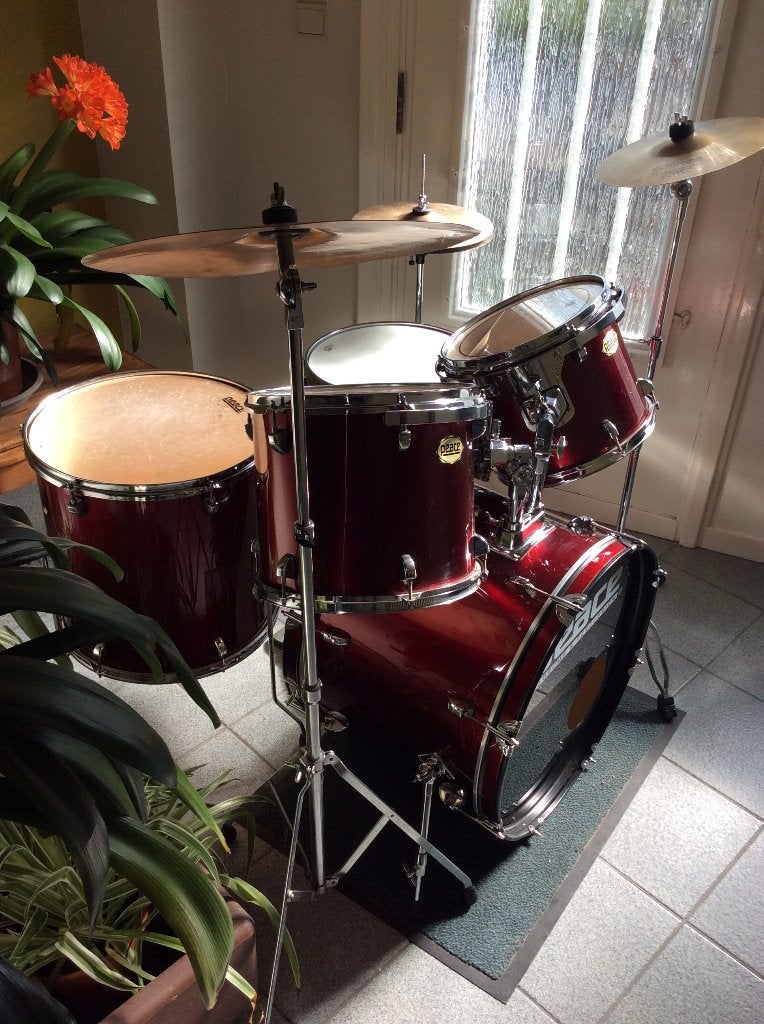 kit de batterie avec cymbales, Enlèvement, Utilisé, Autres marques