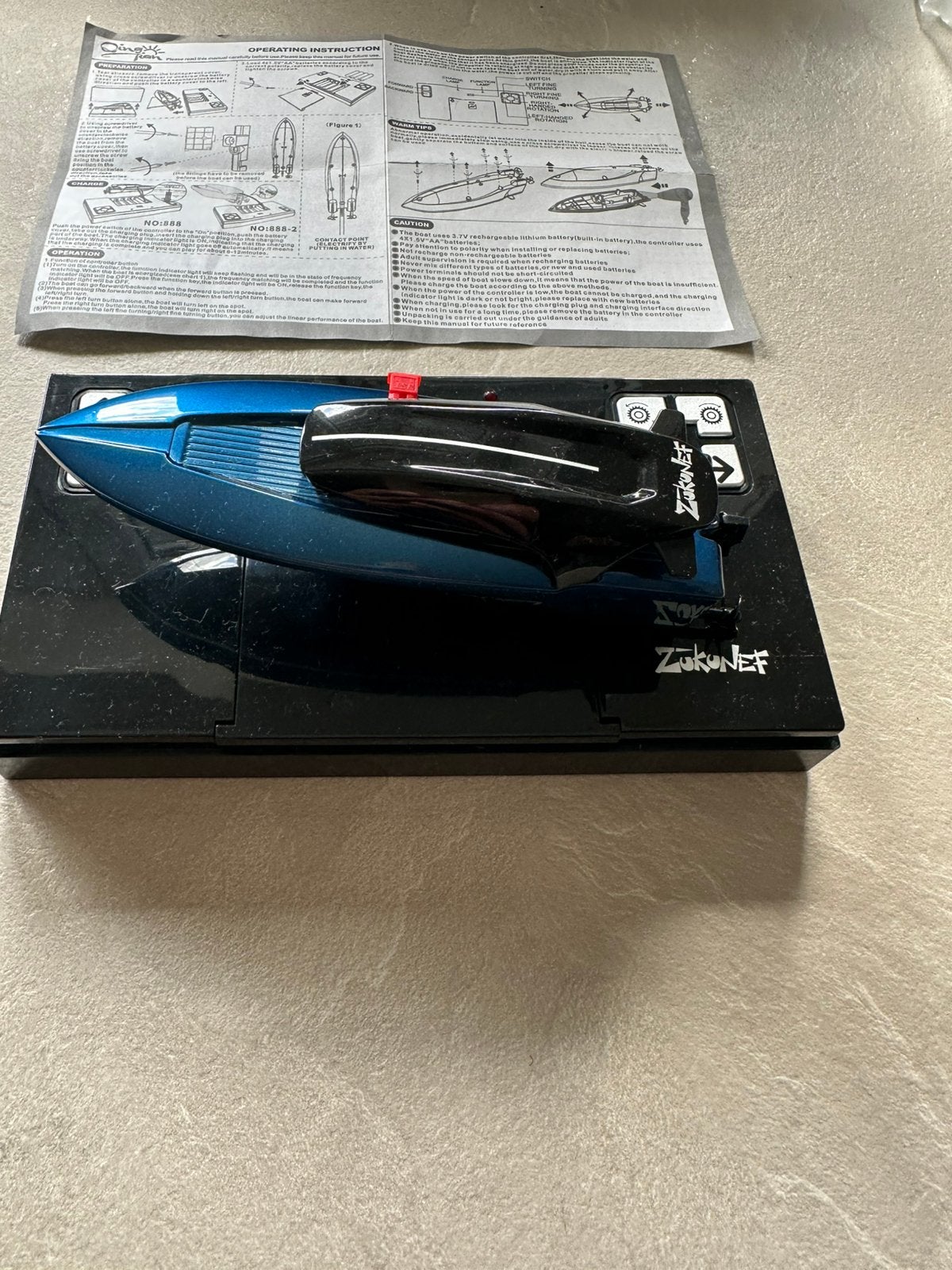 Zukunef Mini RC Speedboot, Volledig Werkend, met handleiding, Ophalen of Verzenden, Gebruikt