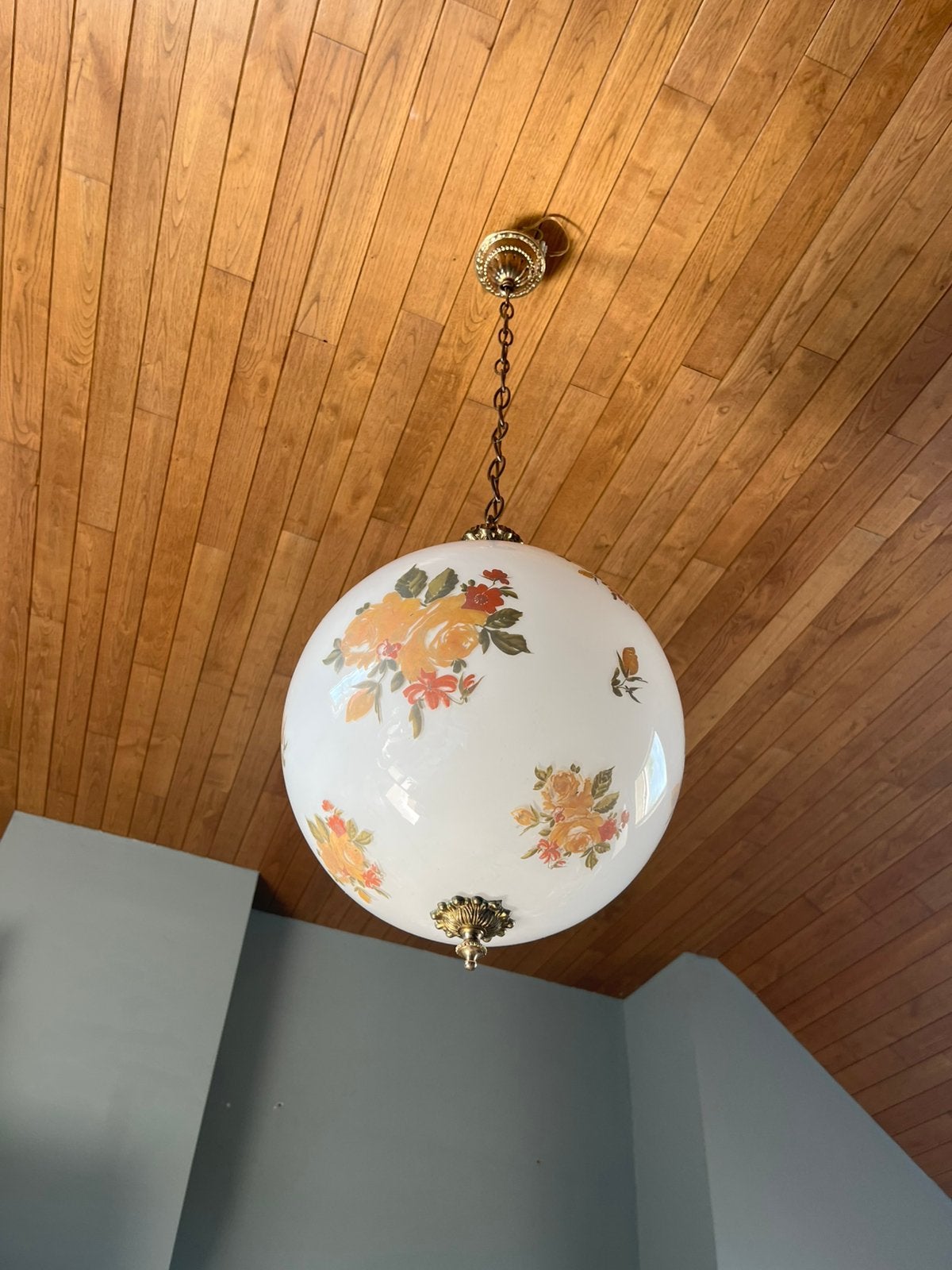 Vintage Lantern Globe Chandelier Ceiling Light, Maison & Meubles, Enlèvement ou Envoi, Comme neuf