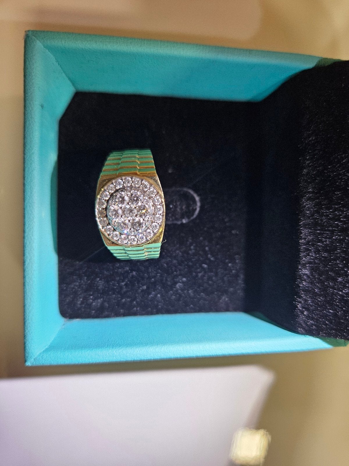 goude diamanten ring, Bijoux, Sacs & Beauté, Bagues, Enlèvement ou Envoi, Comme neuf, Or, Avec pierre précieuse