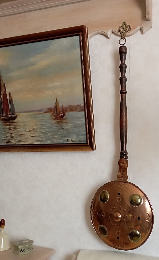 Chauffe lit ancien en cuivre - bassinoir long 70 cm., Enlèvement, Cuivre