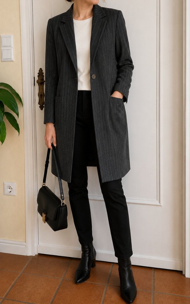 Comma stijlvolle lange blazer maat 36/38, Zo goed als nieuw, Jasje, Maat 36 (S), Grijs
