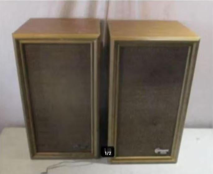 2 Retro Houten Luidsprekers - Dynamic Pearl, Ophalen of Verzenden, Zo goed als nieuw, Minder dan 60 watt, Front, Rear of Stereo speakers