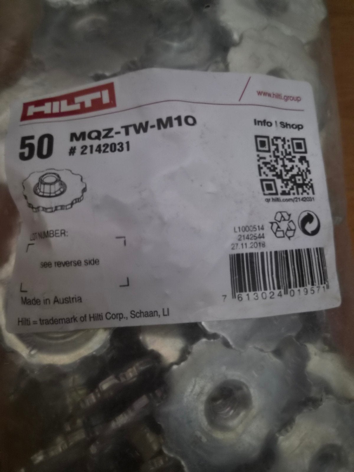 Hilti, Enlèvement ou Envoi