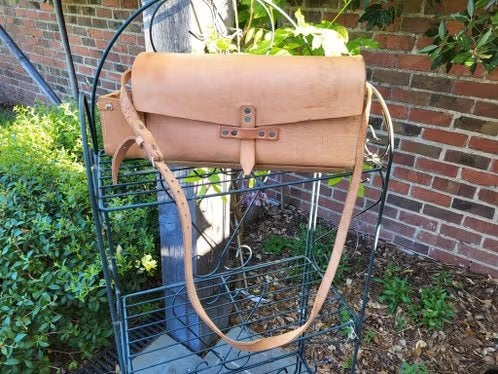 Robuuste Vintage Leren Tas – Ideaal voor Gereedschap, Ophalen of Verzenden
