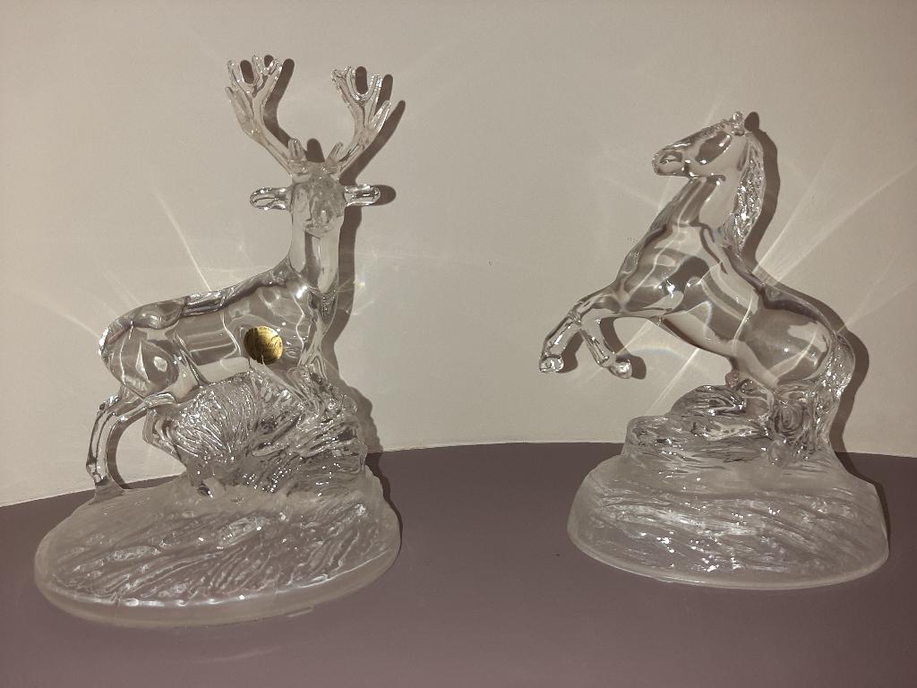 Vintage Cristal d' Arques beelden van dieren, Verzamelen, Dierenverzamelingen, Ophalen, Zo goed als nieuw, Hert, Beeldje of Figuurtje