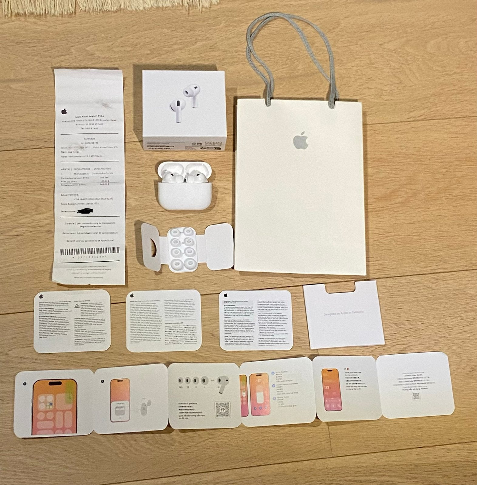 Apple AirPods Pro 3 ( Authentiek en als nieuw), Audio, Tv en Foto, In-ear, Bluetooth, Ophalen of Verzenden, Wit