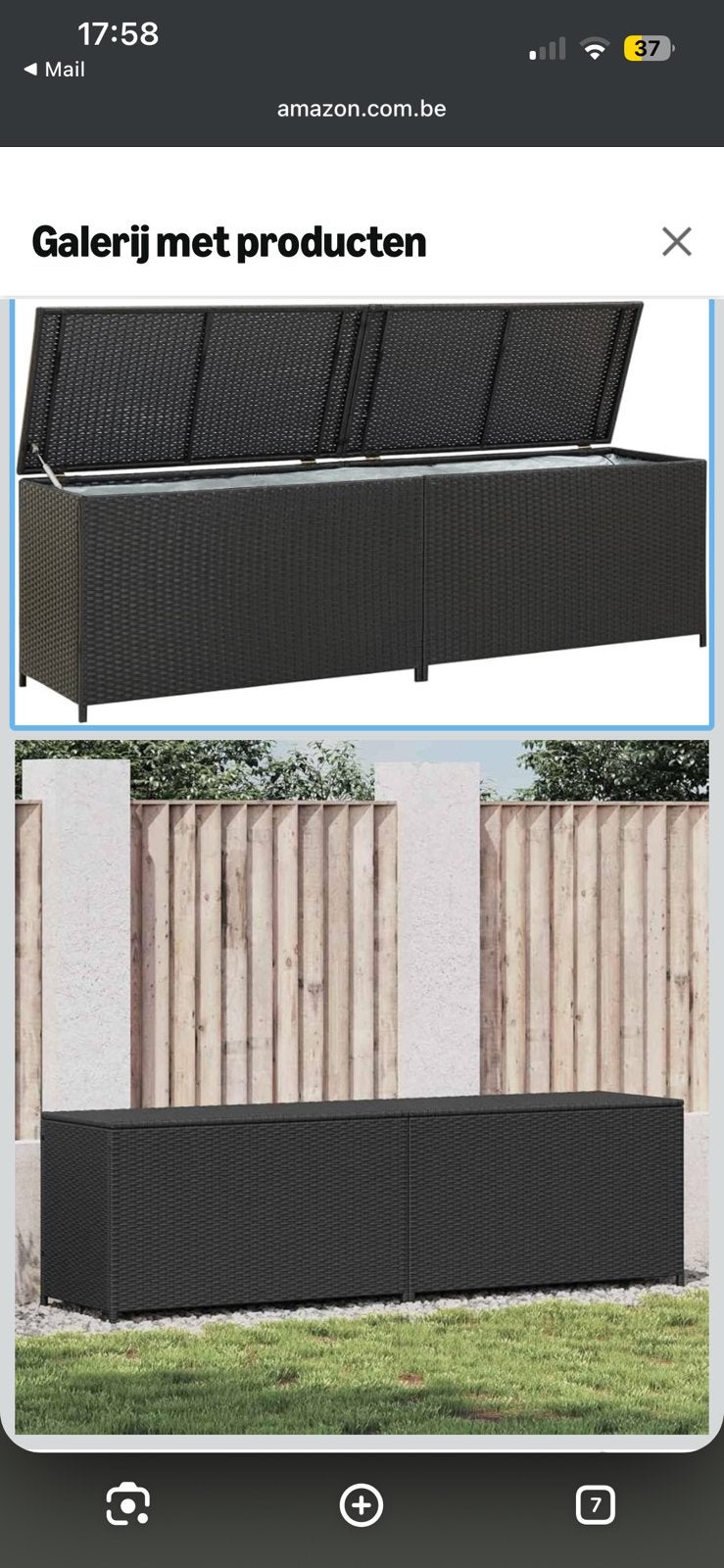 NOUVELLE boîte de rangement en polyrotin, Jardin & Terrasse, Enlèvement, Neuf, Autres matériaux, Autres types