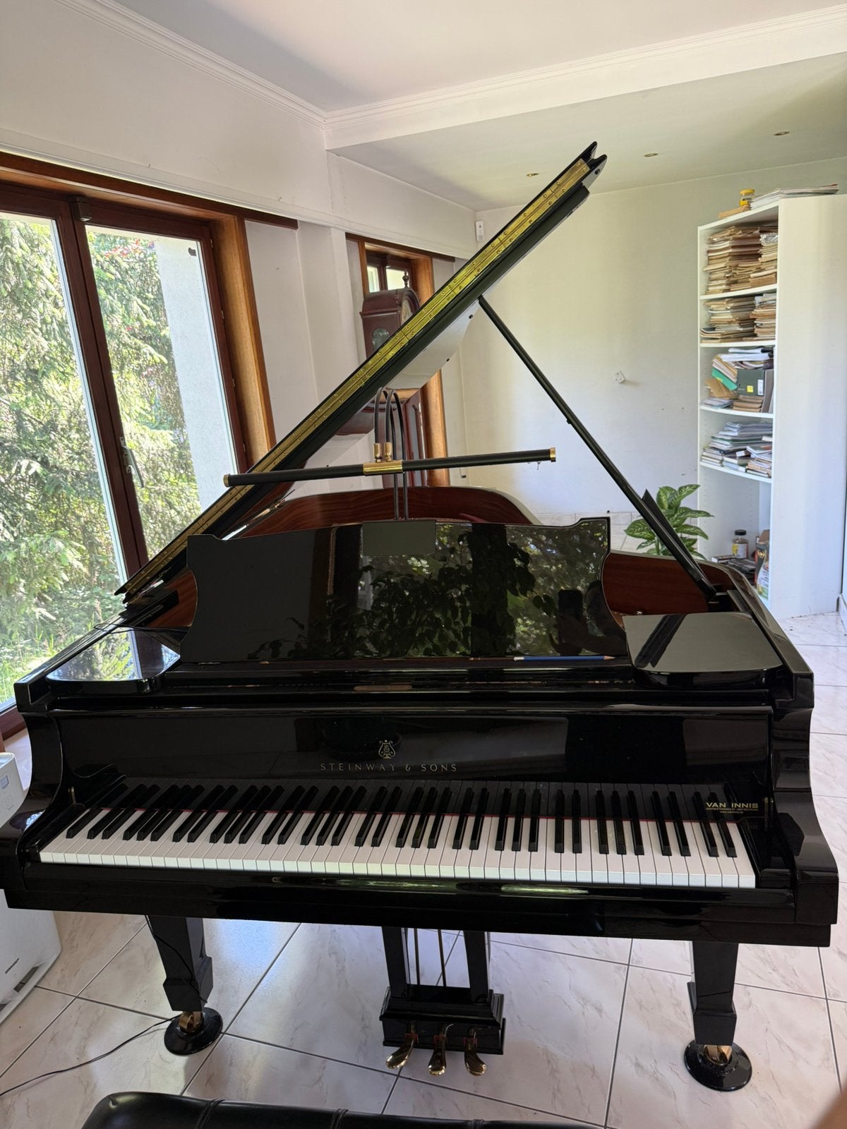 Steinway B 211 Vleugel uit 1892 Hoogglans Zwart, Ophalen, Zwart, Zo goed als nieuw, Hoogglans