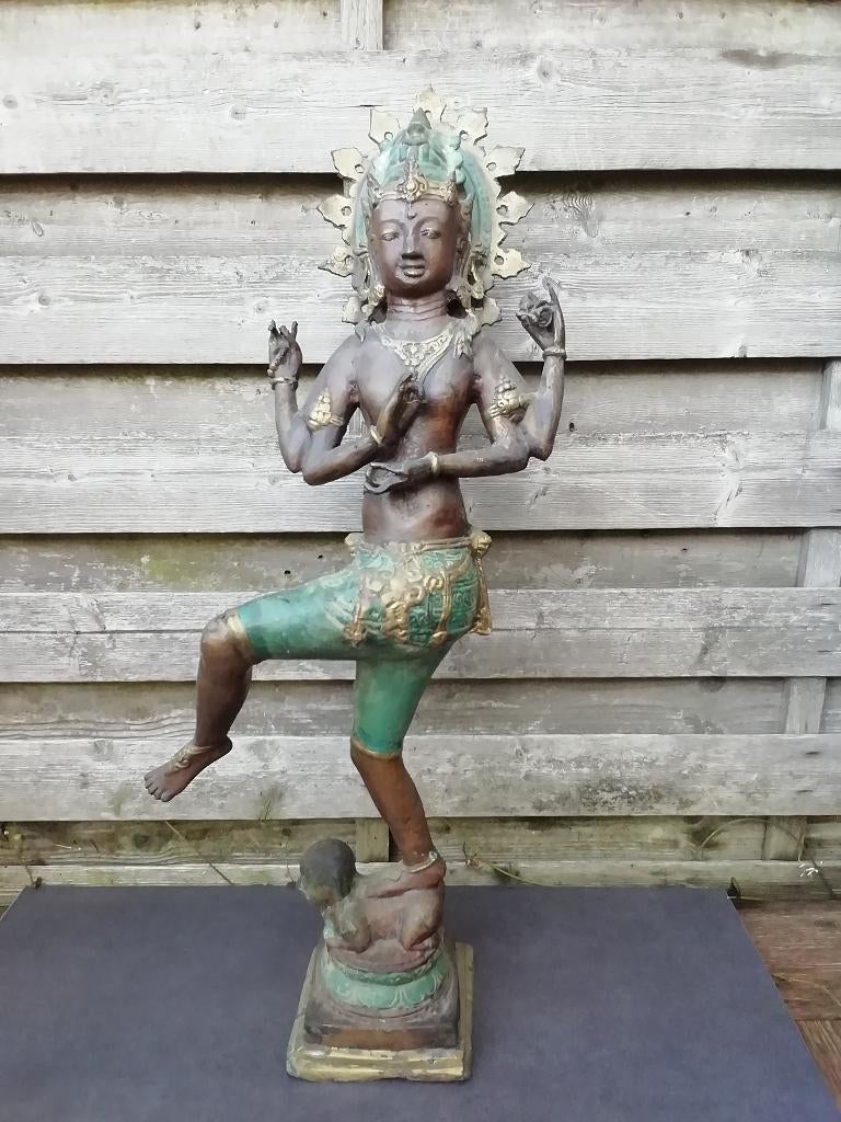 Bronzen beeld van Shiva Nataraja/ India/Azië/ 60 cm, Antiek en Kunst, Ophalen of Verzenden