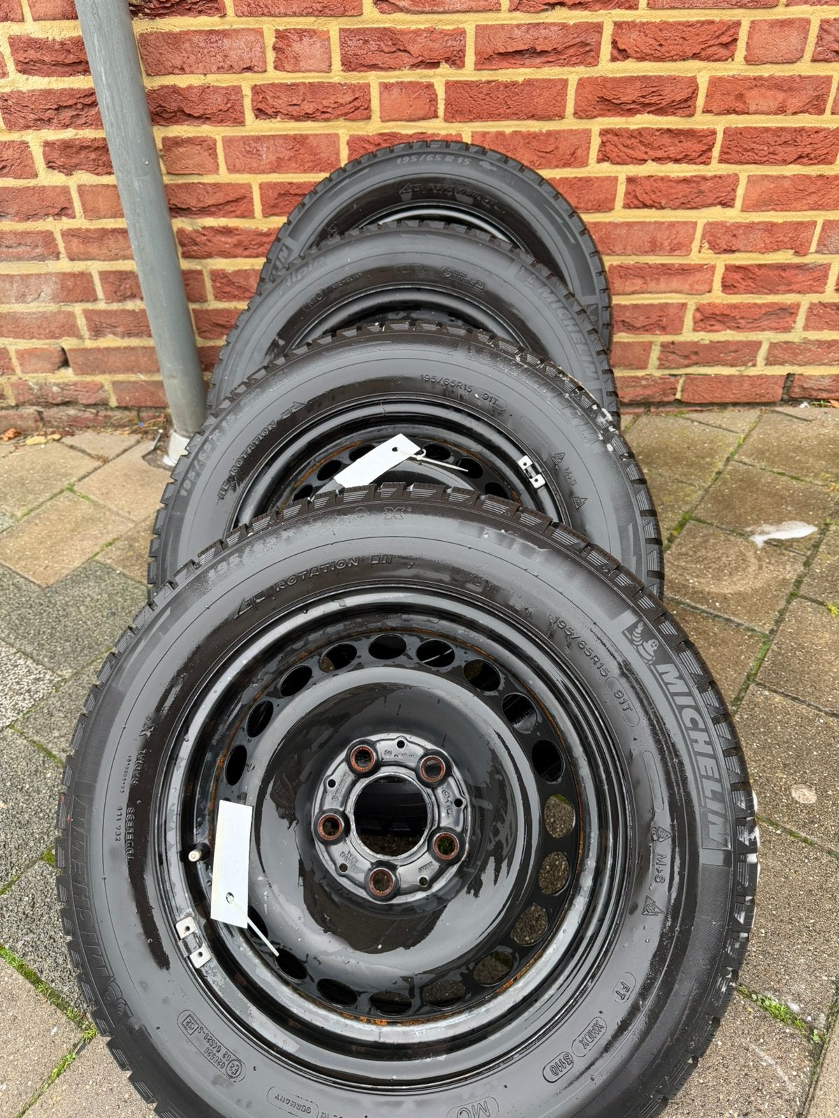 195/65R15 91T (winterbanden) set velgen !! Goeie staat, Enlèvement, Comme neuf