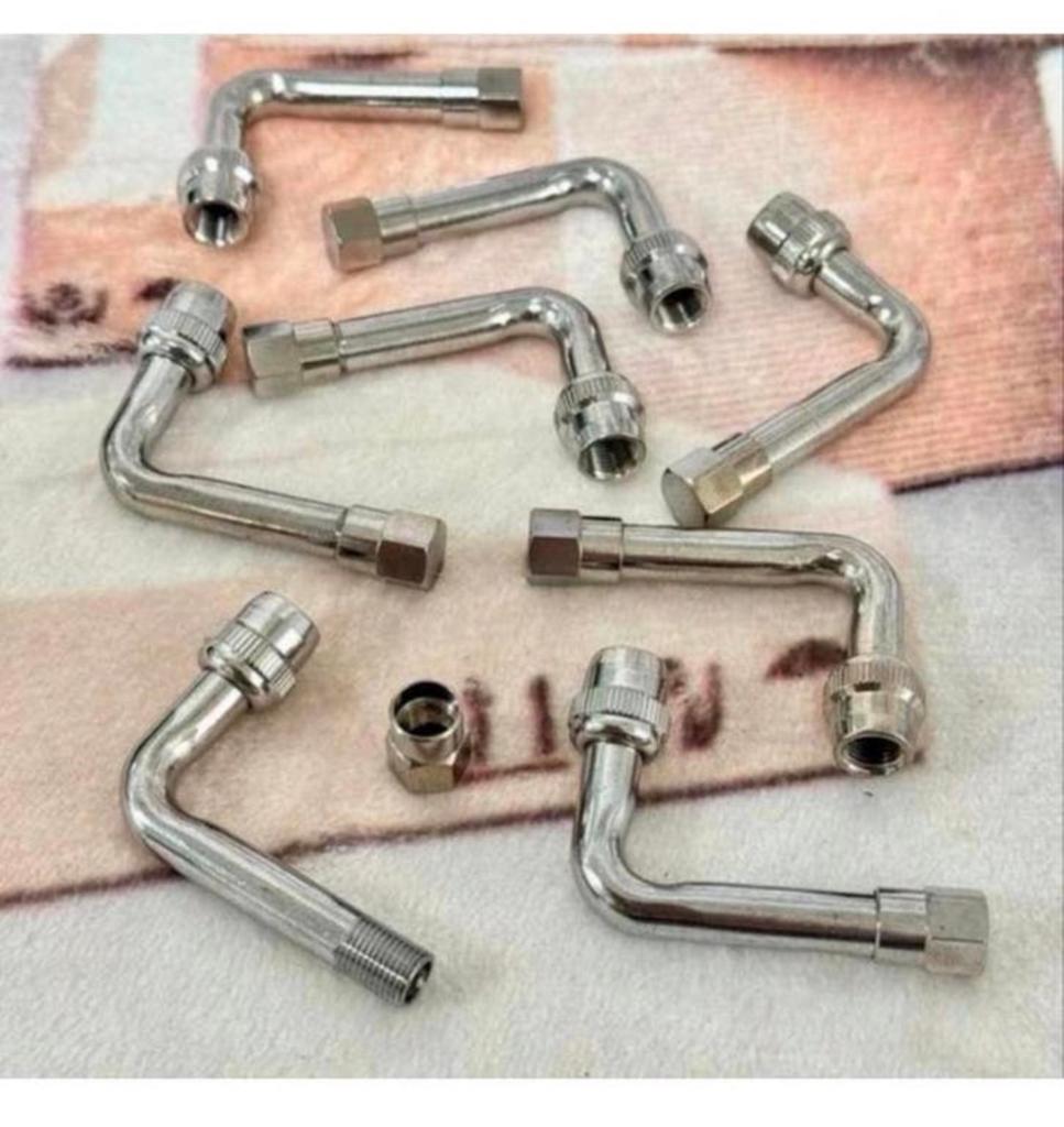 8 Haaks 90 graden Ventiel ventielen chrome chroom motor auto, Motoren, Ophalen of Verzenden