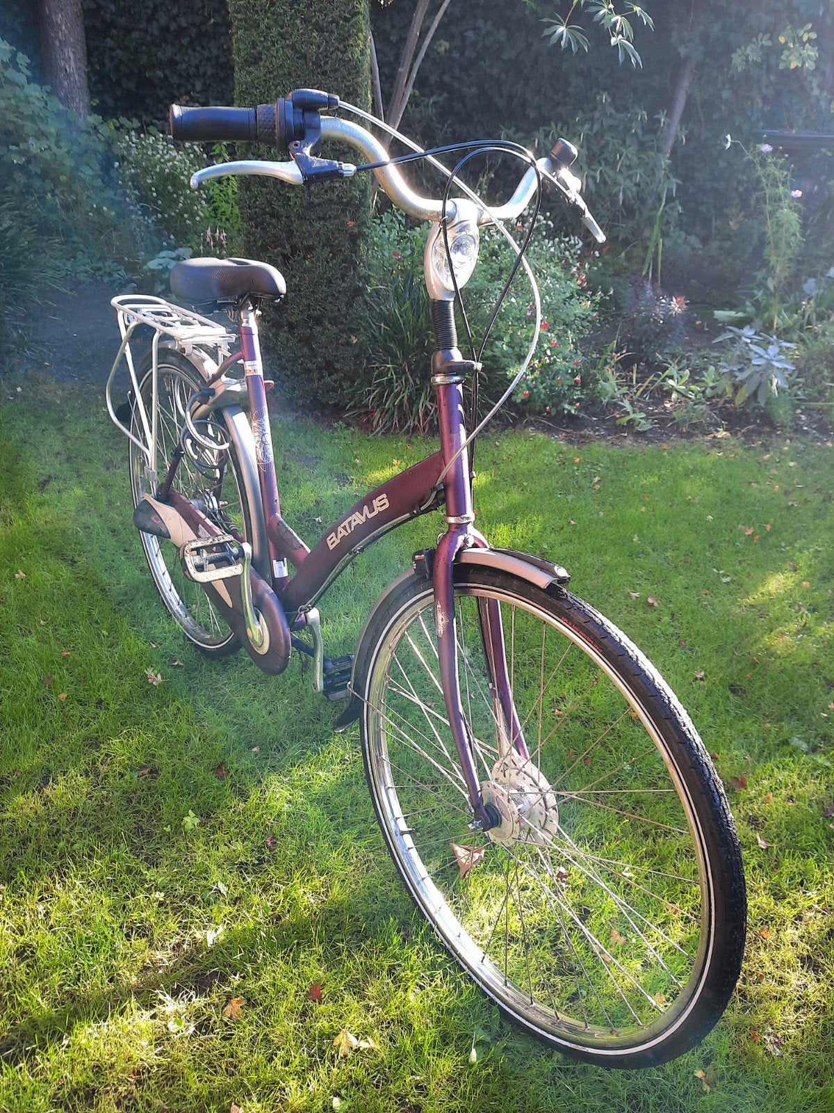 Batavus damesfiets maat 57, mat paars., Fietsen en Brommers, Ophalen, Gebruikt, Versnellingen, Batavus
