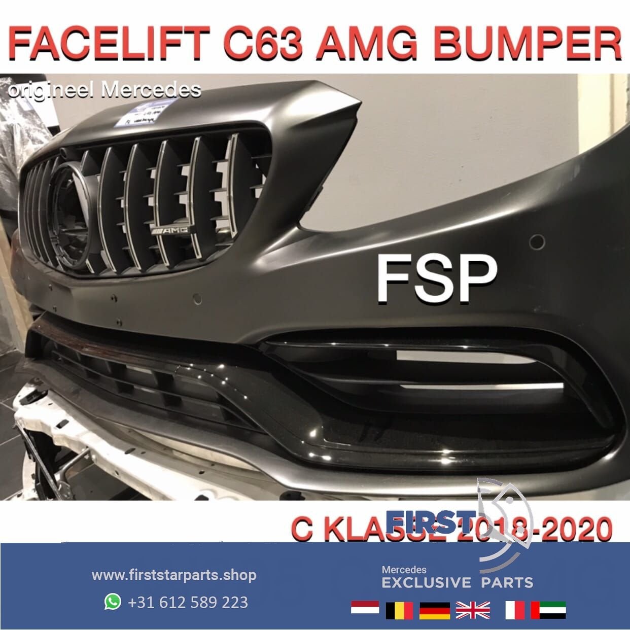 W205 C63 AMG FACELIFT VOORBUMPER COMPLEET Mercedes C Klasse, Utilisé, -, Avant, -