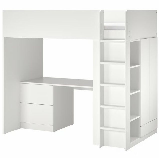 Hoogslaper met bureau en kast IKEA, Kinderen en Baby's, Kinderkamer | Stapelbedden en Hoogslapers, Ophalen, Zo goed als nieuw