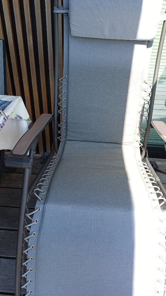 2 tuinstoelen Lafuma grijs perfecte staat, Ophalen, Zo goed als nieuw, Verstelbaar