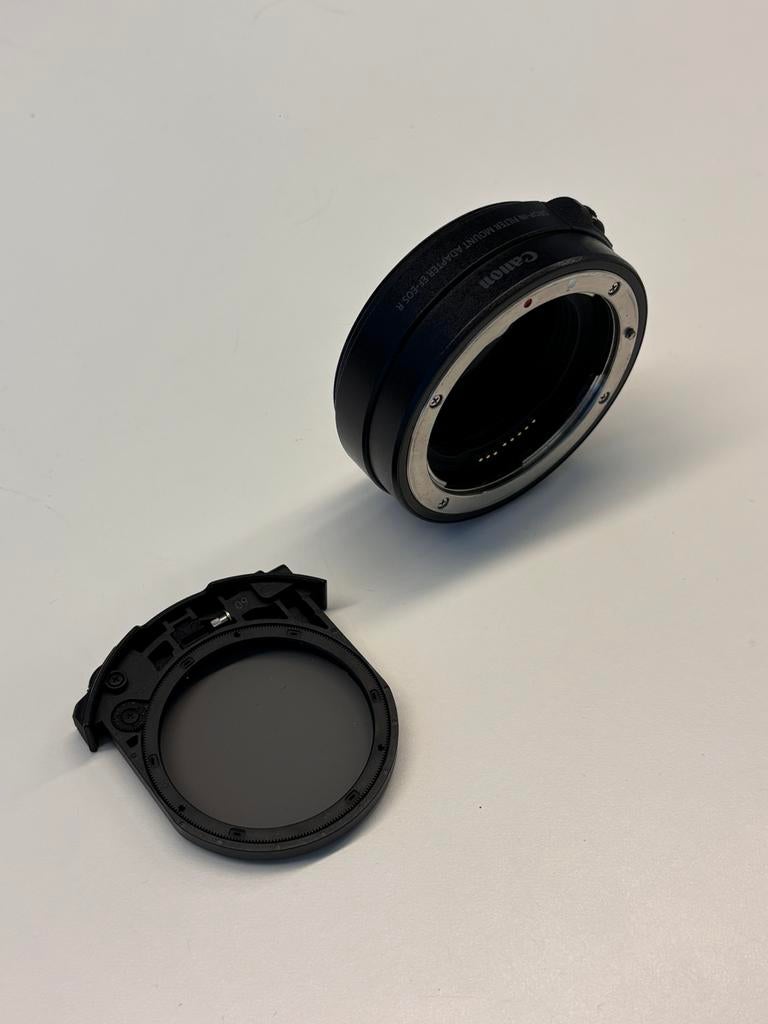 Canon EF - RF mount adapter met 2 drop-in filters, Audio, Tv en Foto, Ophalen of Verzenden, Zo goed als nieuw
