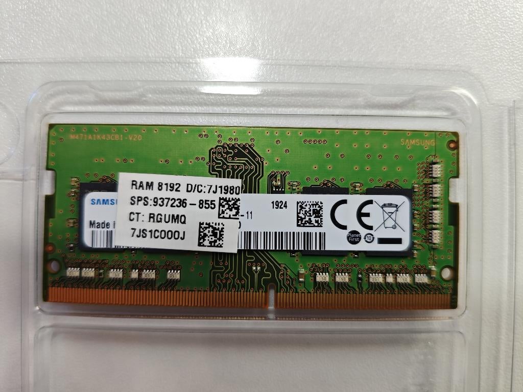 Samsung 8GB DDR4, Informatique & Logiciels, Mémoire RAM, DDR4, 8 GB, Comme neuf, Enlèvement