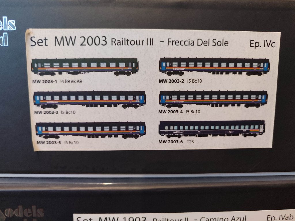 COFFRET MODELS WORLD MW 2003 RAILTOUR III Freccia Del Sole, Autres marques, Comme neuf, Courant continu, Set de Trains