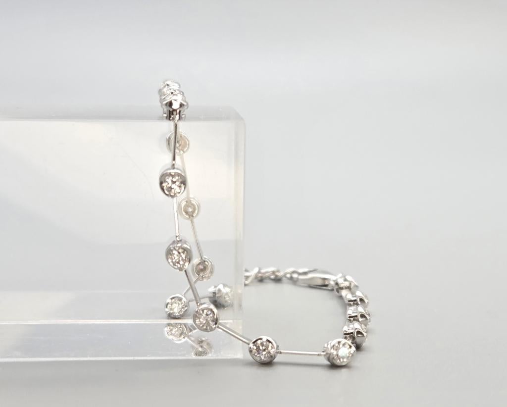 Wit gouden vintage armband met diamant ca: 0.50 ct. 2026/297, Enlèvement ou Envoi, Or, Comme neuf, Or