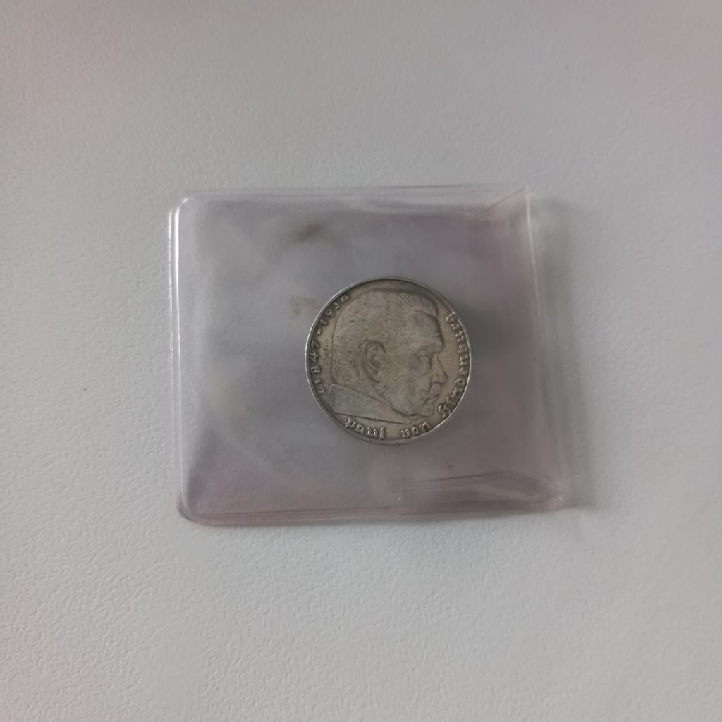 Zilver munt 2 reichsmark Duitsland 1938, Ophalen of Verzenden, Duitsland, Zilver
